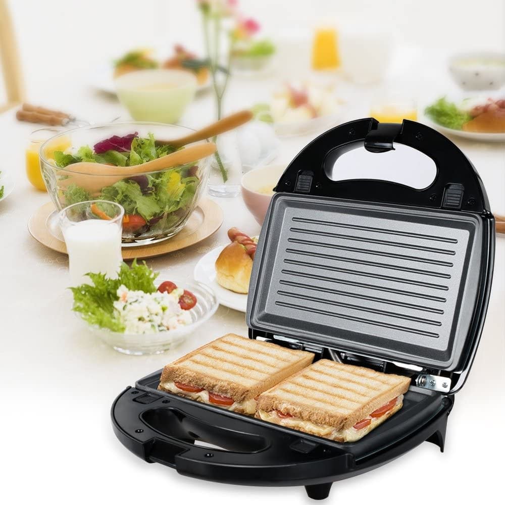 Appareil A Croque Monsieur En Acier Inoxydable 750w Noir Cac Foker